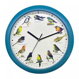 Herzberg, HG03718-BLU, Bird Singing Blue, Singing Clock, Soothing Melodies, Diverse Bird Symphony, Educational for Children, Easy Installation, Durable PP Material