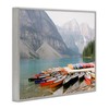 Stupell Industries Cliffside Canoe Dock Framed Giclee Art Design by