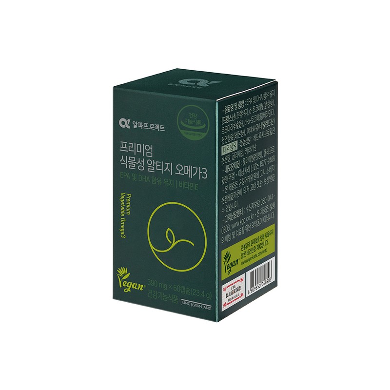 Jeonggwanjang Alpha Project Premium Vegetable RTIZomega 3 390mg 60 Capsules