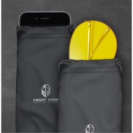 BLUPOND 3 Pcs Sunglasses Pouch Microfiber Cloth Glasses with 6 Glasses Cleaning Cloth, Knight Visor