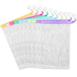 10 PCS Mesh Soap Saver Pouch Double-Layer Soap Saver Bag with Drawstring Mesh Soap Bag Bath Facial Cleanser Foaming Net Exfoliating Mesh Soap Bag for Shower Washing Foaming Soap Hangable