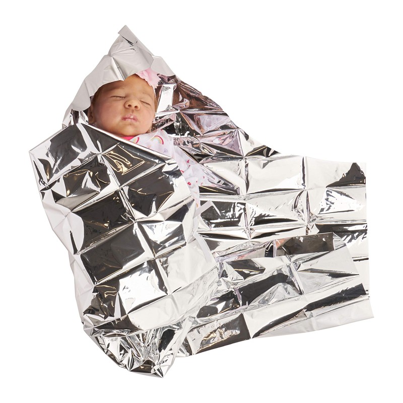 Primacare CS-6835 Sterile Foil Baby Bunting Blanket for Newborns and