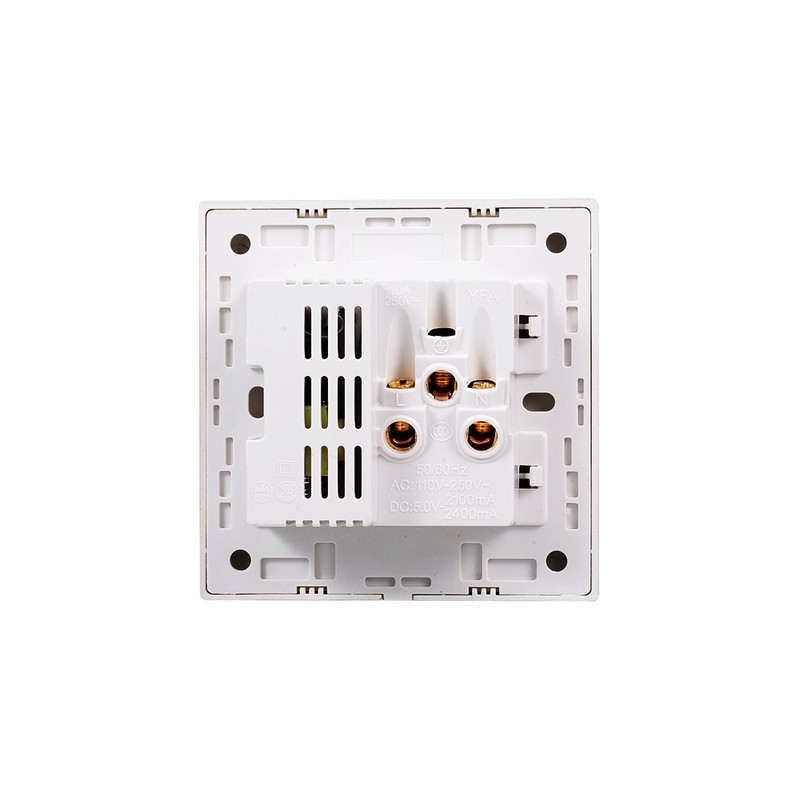 Electric Outlet with 2 Sockets and 2 USB Ports Wall