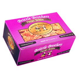 Brittle Brothers Pecan Brittle - 8 oz. Box : Voted #1-4x’s more Nuts - Gift Pack Cashew Pecan Bacon Corporate Christmas Mother Father Chocolate