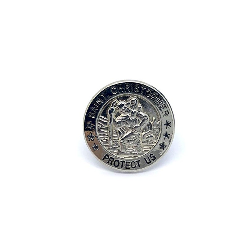 Patch Nation Saint Christopher Protect Us Metal Badge Pin Pins
