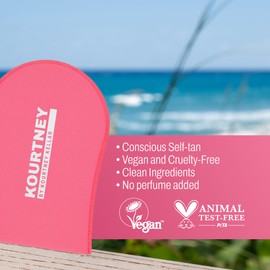 KOURTNEY Self-Tan Application Mitt - Soft Velvet Self Tanning Applicator for Streak-Free Application - Washable Tanning Mitts Protects Hands - 1 pc