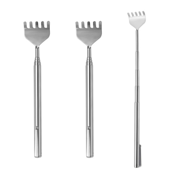 Back Scratcher, Pack of 3 Stainless Steel Telescopic Back Scratchers,