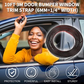 TUCKBOLD Car Truck Window Trim Strip 1/4" 6mm Width 10Ft 300cm Self Adhesive Scratch-Proof | Universal Exterior Interior Bumper Door Body Side Decorative Sticker Gloss Black 1 Set