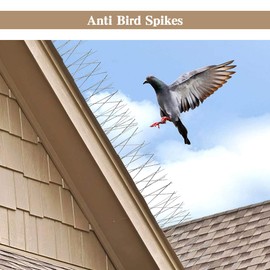 Homo Trends Pigeon Spikes Stainless Steel 4 PCS, Bird Spikes for Anti Crows Magpies Seagulls Pigeons, Small Birds, Cats, Bird Deterrent Spikes, Bird Scarers for Gardens, Balcony Roofs Windows