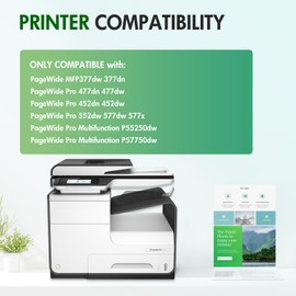 972X 972A Ink Cartridges Remanufactured Replacement for HP 972 X for HP Pagewide Pro MFP 477dw 577dw 477dn 452dn 552dn 552dw P55250dw Printer High Yield (4 Pack, Black, Cyan, Yellow, Magenta)
