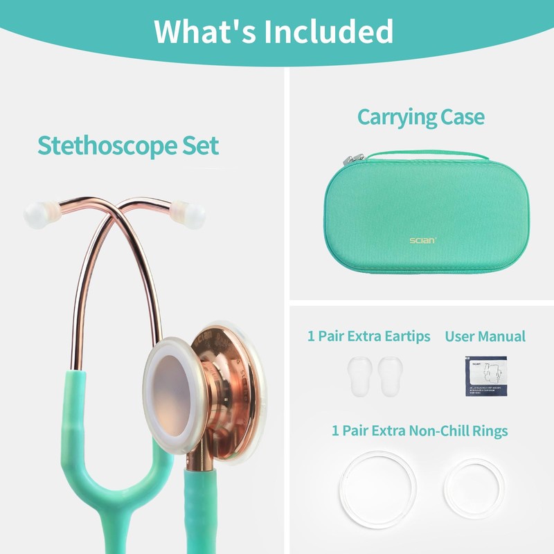 SCIAN Dual Head Stethoscope with Ear Tips, Professional Stethoscopes for