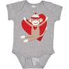 inktastic Hug Sock Monkey Baby Bodysuit Newborn 0060 Heather Grey