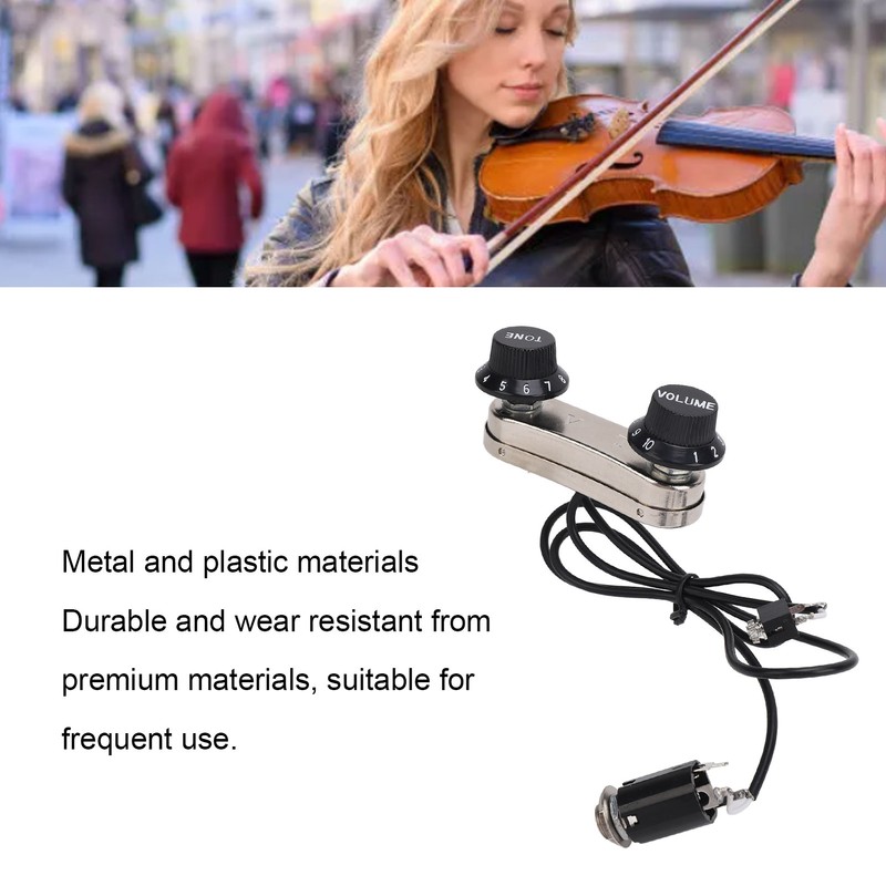 Violin Pickup Piezo Transducer Bridge Set with Tone Volume Knob