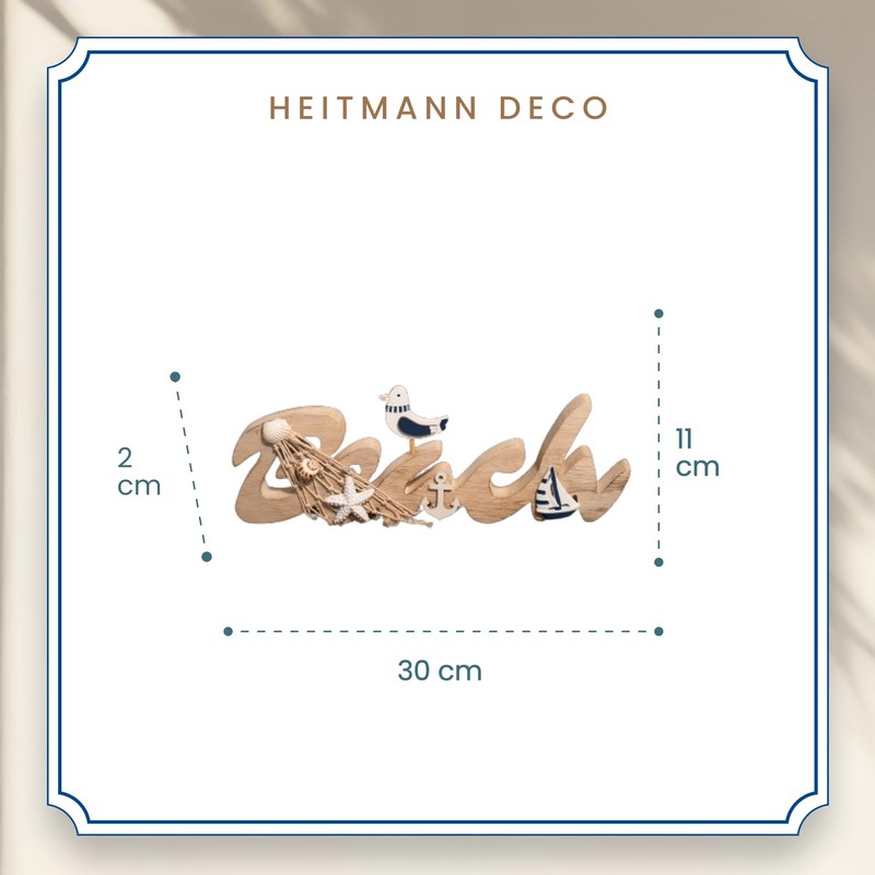 HEITMANN DECO Beach Wooden Lettering 30 x 2 x 11