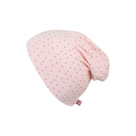 Sterntaler Baby Girl Beanie Baby GOTS Slouch Beanie Hat - Beanie Baby Children's Beanie - Made of Single Jersey with Dots - Pink, pink