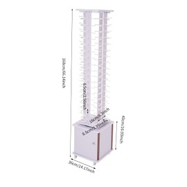 ReqianXH 360° Rotating Glasses Storage Display Stand with Wheels 72 Pairs Modern Sunglasses Storage Organizer Commercial Eyewear Hanging Rack with Storage Cabinet Eyewear Holder Light purple