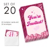 QZJ Pink Doll Birthday Party Invitations Supplies with Envelopes Set