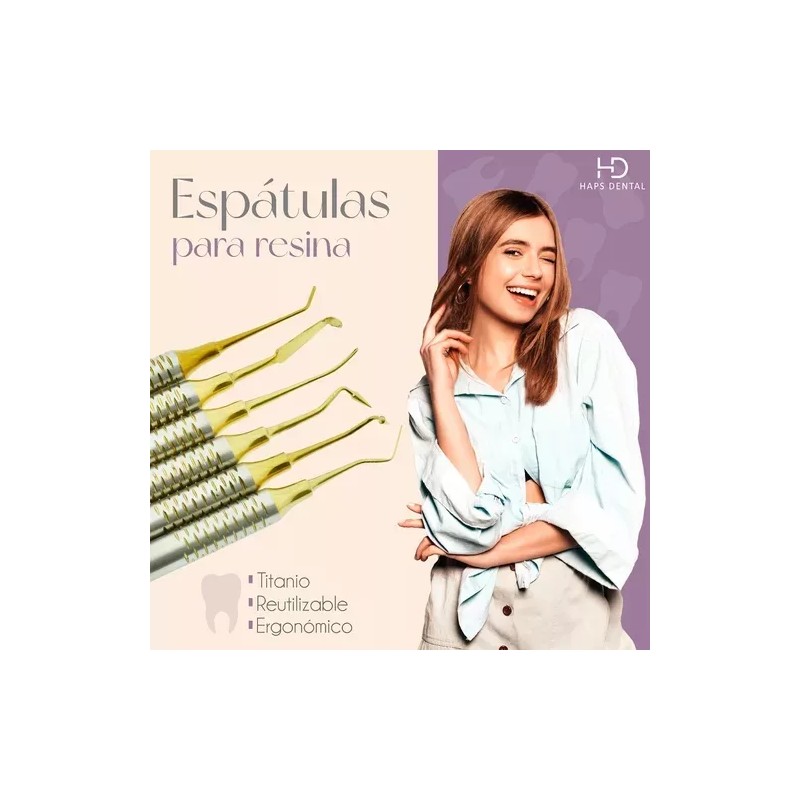 BUYBET Espatula Para Resina Compuesta Dental, Kit De 6 Pz