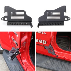Upgrade Foot Pegs Doors Off for Jeep, Sukemichi Rest Pedals Door Hinge Foot Peg for Jeep Wrangler JK JL 4 Door 2 Door Gladiator JT 4XE 2007-2024, Steel, 1 Pair (Flag)