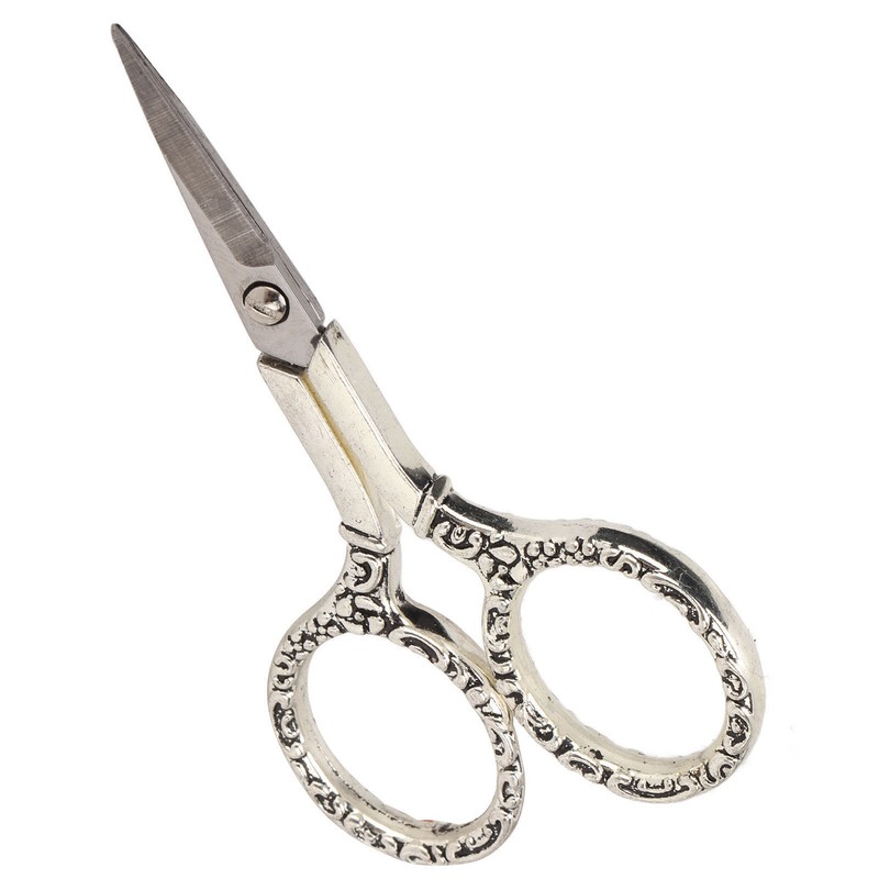 Sewing Scissors Vintage Chain Silver Bauhinia Stainless Steel Pointed Small