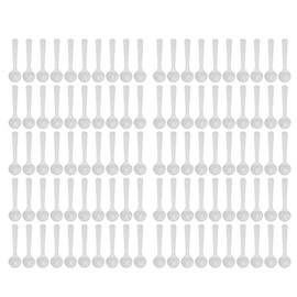 Paquete de 1 Gramo de 100 Mini Cucharas Medidoras Blancas Cucharas Medidoras de Plástico para Fertilización de Jardín Cocina Cocinar Hornear