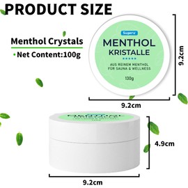 Sugeru Menthol Crystals - Made from Pure Mint - In Resealable Tin - Refreshing Sauna Accessories - Sauna Infusion - Sauna Infusion with Soothing Aroma - Sauna Accessories (50 g)