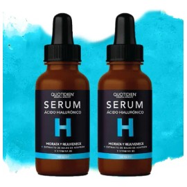 Kit 2 x Serum Acido Hialuronico Concentrado Facial Antienvejecimiento Con Vitamina B5+ Extracto Azafran - Suero Antiedad Cuidado Facial Hidratante - Skin Care - Lineas de Expresión - Skincare -Paquete