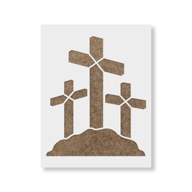 Three Crosses Stencil Template - Reusable Stencils for Painting in Small & Large Sizes
