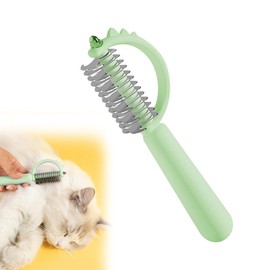 Stainless Steel Dog Brush Undercoat - Dog Brush Cat Brush for Long Hair, Cat Care Tool, Teeth Brush Double-Sided Brushes for Pets Against Tangles (Green)