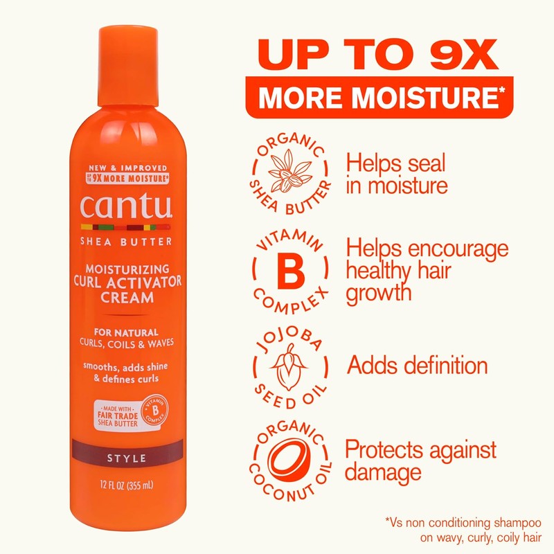 CANTU - Crema humectante activadora de rizos con manteca de
