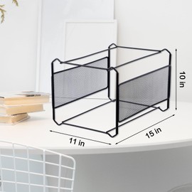 2 Pack Hanging File Folder Frame for Legal and Letter Size,Hanging File Organizer Holder Rack Hanging Folder Rails for Filing Cabinet Desk Drawer,15" L x 11" W x 10" H