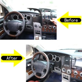 Ynei ABS Carbon fiber Interior Dashboard Panel Frame Trim Cover Fits Tundra 2007-2013