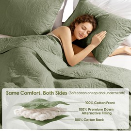 SONORO KATE 100% Cotton Paisley Quilt Set Queen Size, Cozy Lightweight