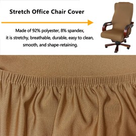 FYTXSZ Computer Office Chair Cover - Universal Fit Stretchable Washable Chair Cover Durable and Protective Armchair Slipcover for Home Office and Gaming - Coffee Brown, L