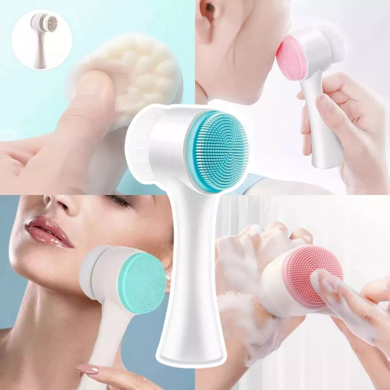 Mafab Cepillo Limpieza Facial Doble Cara Manual Exfoliante Color F