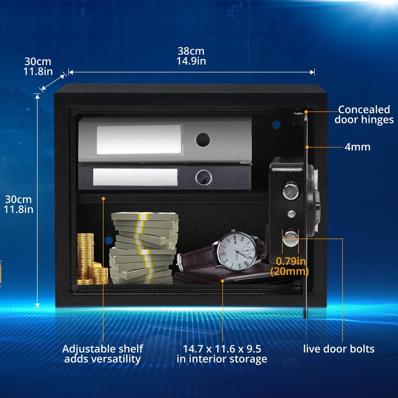 1.2 Cubic Feet Steel Home Security Safe,Personal Security Safe for