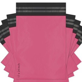 Red Ember 17 x 24 Inch Mailing Poly Postal Self Seal Bags Large Mailing Bags Postage Packaging Assorted Mailers Posting Shipping Post Parcels Package Bags (Pink, Pack of 10)