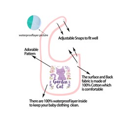 Maiwa 6 Pack Cotton Baby Bibs for Girls Boys with Waterproof layer for Drooling Eating teething with Snaps (MULTI11A)