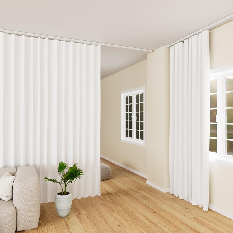 Hoeflife Curtain Track Ceiling Mount heavy duty sliding Curtains Tracks