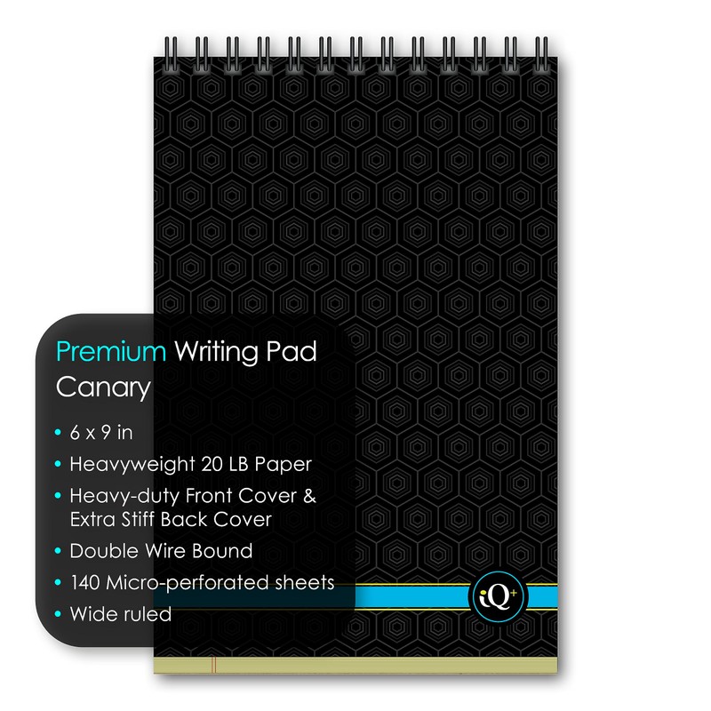 iScholar iQ+ Premium Writing Pad, Canary, 6" x 9", 140