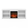 Furinno Classic 70 Inch TV Stand with Fireplace, Solid White