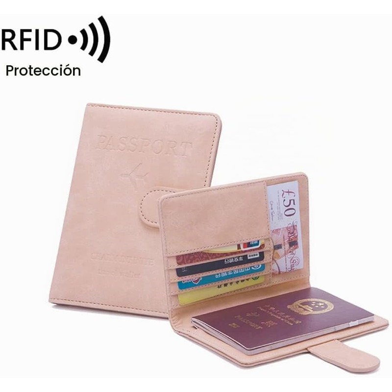 Cartera para pasaporte con bloqueo RFID Lumbor37 – Hebilla magnética,