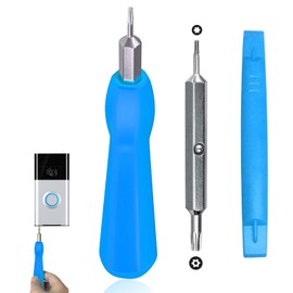 Lyvixora Ring Doorbell Screwdriver Bit Set - T6 & T15 Torx Bits with Comfort Grip Handle | Repair Tools for Smart Doorbell Disassembly & Installation (Blue)