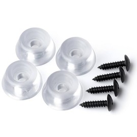 Clear Rubber Cutting Board Feet - Bumper Protectors with Black Screws (Clear, 1") - Raised Cutting Board feet - Chopping board feet silicone