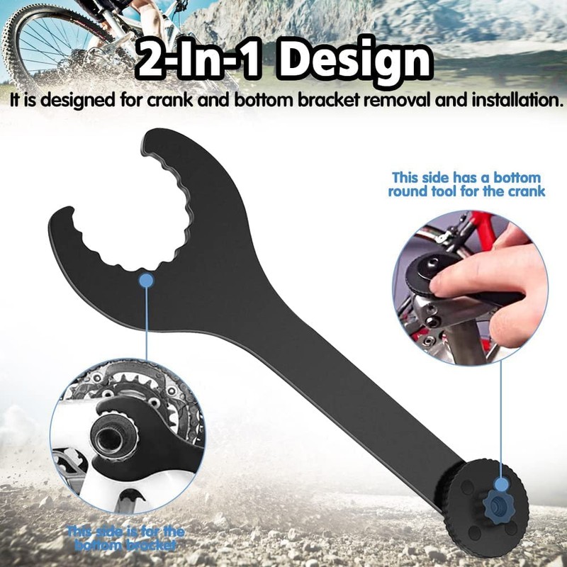 Bicycle Wrench Bottom Bracket Spanner Carbon Steel Install Removal Spanner