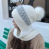 ZARSIO Winter Knitted Beanie Hat Scarf 2 in 1 Hooded