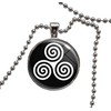 Triple Spirals Celtic Wicca Pendant Necklace