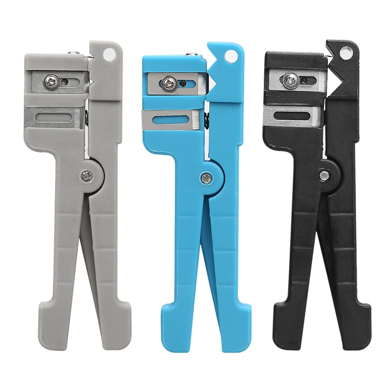 3-Pack Coaxial Cable Stripper Tool, Fiber Optic Cable Stripper for