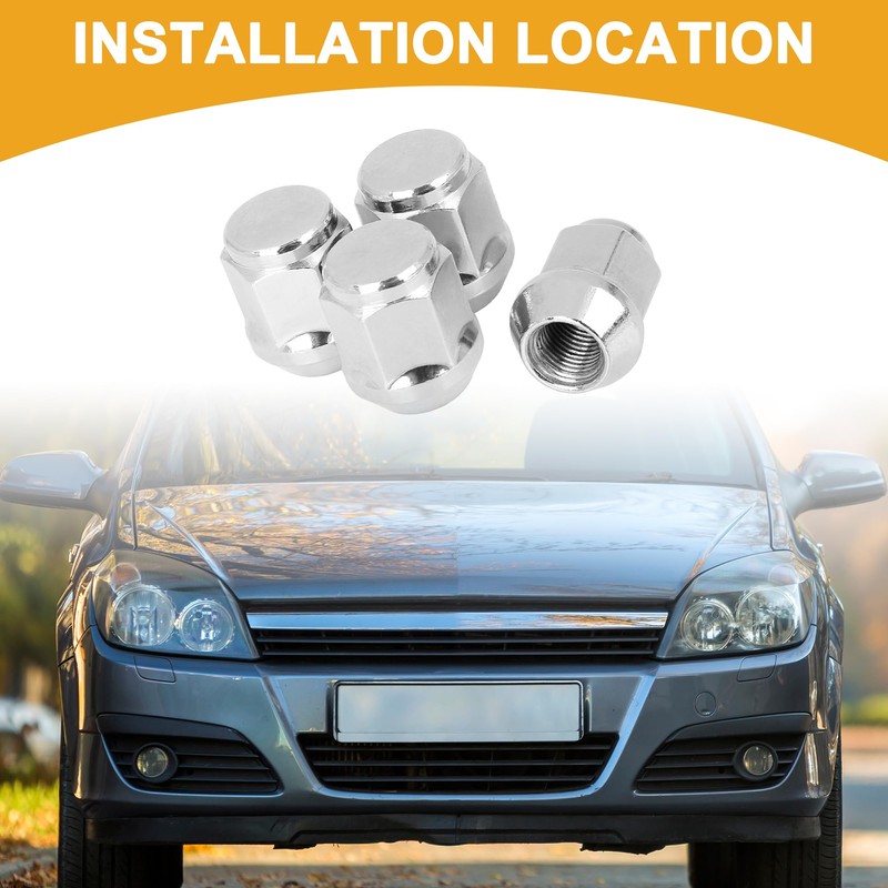 Partuto 4 Pcs 12mmX1.25 Universal Lug Nuts - Through-Hardened Steel