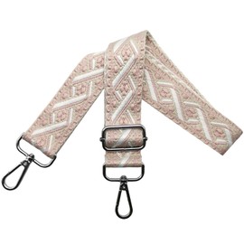 Bag Straps for Changing Shoulder Strap for Bag, Adjustable Bag Strap Wide 3.8 cm with Silver Carabiner Shoulder Strap, Bag Strap, Shoulder Strap, Carry Strap for Handbags, Colourful, R, lightpink